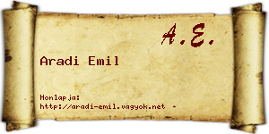 Aradi Emil névjegykártya