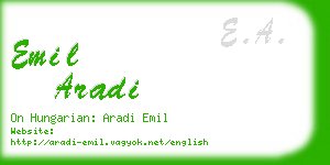 emil aradi business card